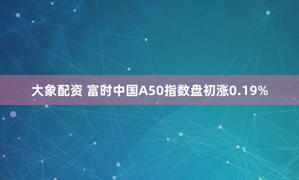 大象配资 富时中国A50指数盘初涨0.19%