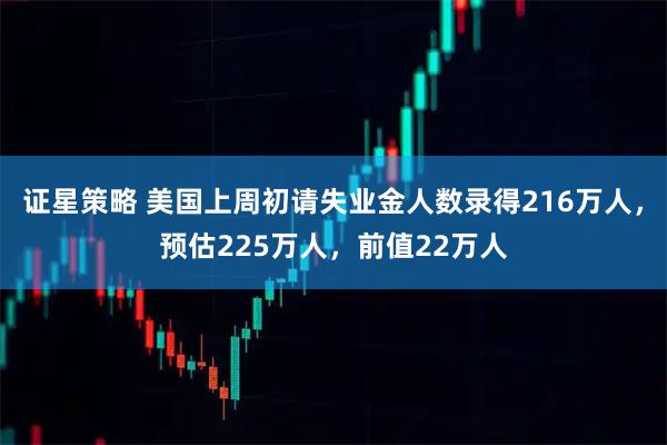证星策略 美国上周初请失业金人数录得216万人，预估225万人，前值22万人